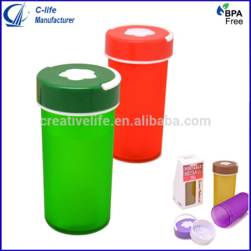 300ml Plastic Frosted PC Bottle Sports Bottle Tumbler with Flower Lid