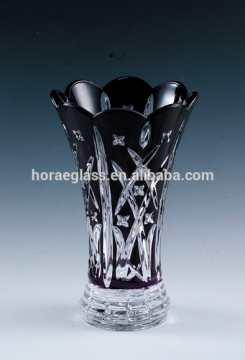 HOT Tall Colored glass eiffel tower vase/machine pressed Bud Glass vase with mold design for wedding and other celebrations