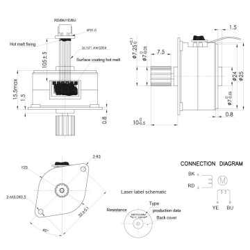 Maintex 25BY212 12V 25mm Permanent Magnet Stepper Motor