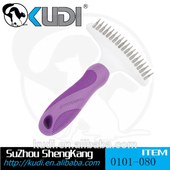Large size soft handle pet rake comb