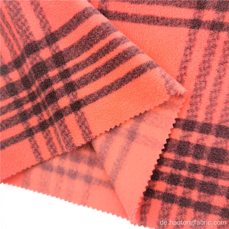 Gefärbter gestreifter Plaid-bedruckter Polar Fleece-Frauenstoff