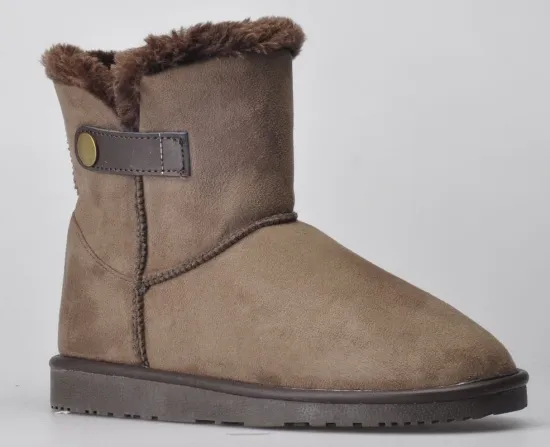 Custom Brown Waterproof Womens Winter Snow Boots Comfortable And Warm