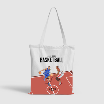 Hoop Dreamer Basketball-Themed Canvas Tote