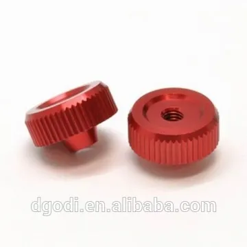 small pinion red anodized aluminum thumb nut