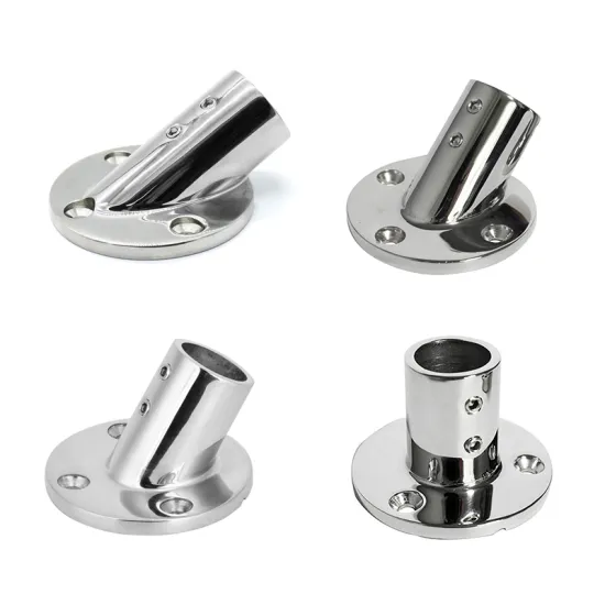 Alastin Marine Hardware Boat Rail Base Fitting 316 Stainless Steel Bimini Top Railing 30 45 60 90 Degree Stanchion Base