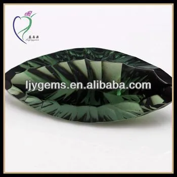 Millennium Cut Marquise Shape Olive Green Cubic Zirconia for Jewelry Making Stone