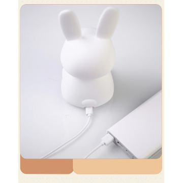 Silicone rabbit touchable night light for baby