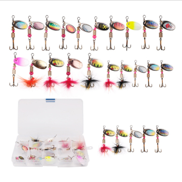 Wholesale 2-4g Artificial Lures Rotating Metallic Spinner Set for Bass and Trout Fishing