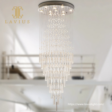 Μεγάλο έργο Υψηλή πολυτελή Custal Crystal πολυέλαιος για Villa Staircase Modern Design Concise Style για το λόμπι του ξενοδοχείου