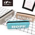 Popular simple color embroidery partysu pu pencil case