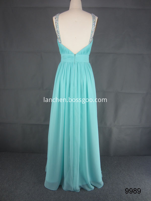 Prom Chiffon Dress Aqua