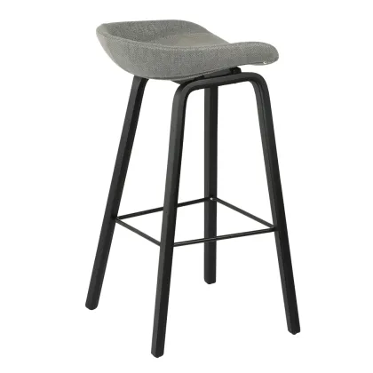 Soild wood PP liner gray Island bar stool