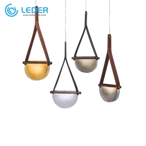 LEDER Bronze Glas Pendelleuchten