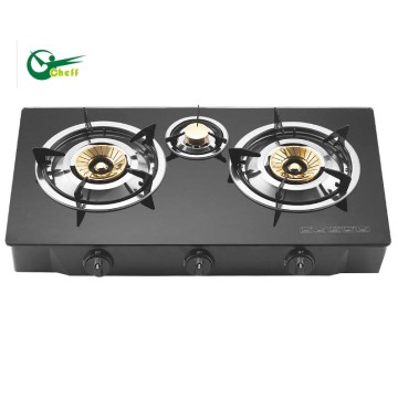 Black Tempered Glass High Quality Stove gas cookers burner