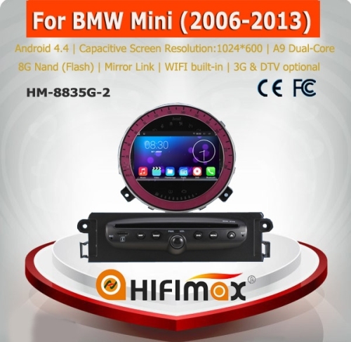 Hifimax Android 4.4.4 quad core 16G car dvd player gps for bmw mini cooper car gps for bmw mini cooper car dvd