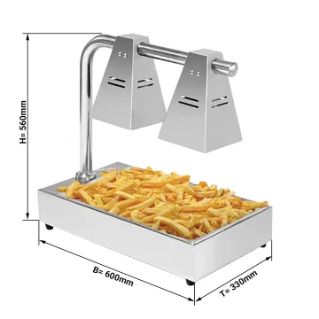 French Fries Chips Warmer Counter Top Chips Worker Infrared Chips Warmer