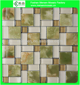 Interior wall design material resin and glass mosaic KK1009