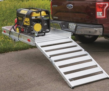Aluminum Hitch Cargo Carrier with Ramp: 500-Lb Capacity, Black, 50in x 30.25in x 4in
