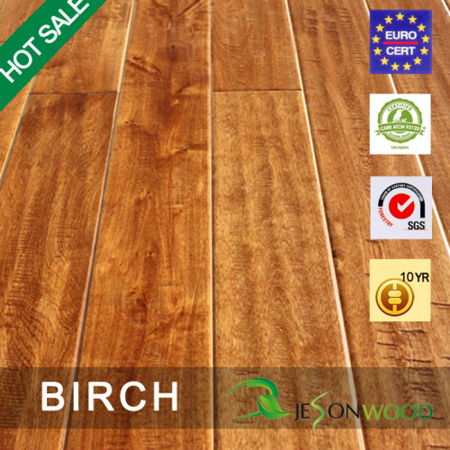 Muti-layered Engineered Birch hardwood flooring handscraped surface