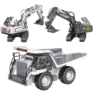 Hot Sale: 9-Channel 1/24 Scale 2.4G Alloy Dump Truck with Lights - Perfect Heavy Duty Construction Toy for Kids