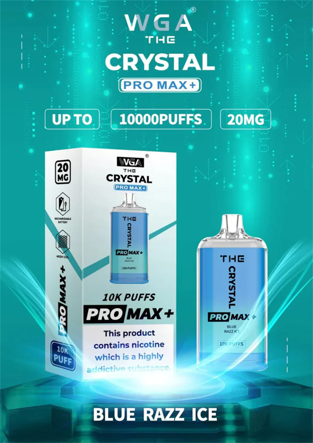 Crystal Promax WGA 10000 Puffs Vape Italy descartável