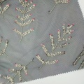 Tessuto a rete ricamato con paillettes albero di Natale