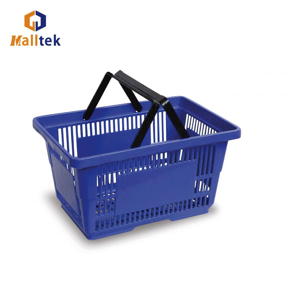 high quality plastic double handle Hand shopping basket