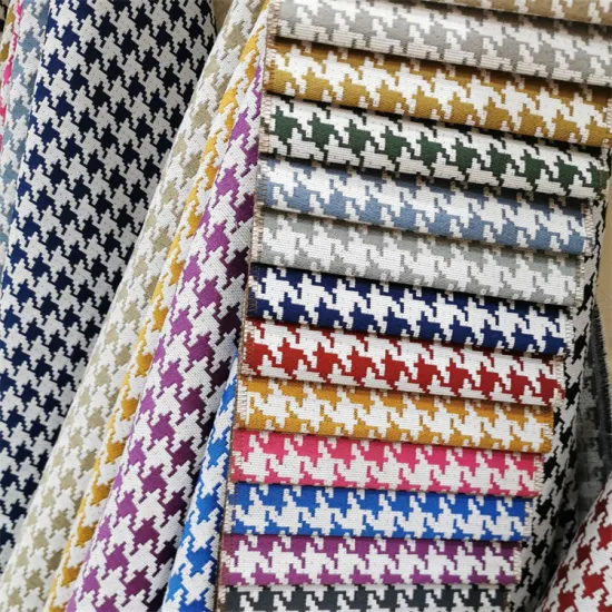 100% Polyester Textile Curtains: High-Quality Yarn Dyed Swallow Houndstooth Check Fabrics for Clothing Applications