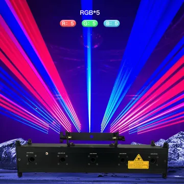 Portable 5 Beam Full Color DMX Mini Laser Light Show for Disco, DJ, Stage, and Night Club Events