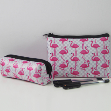 Full flamingo printing pencil bag case pouch utility