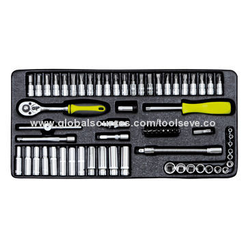65pcs 1/4" drive socket and ratchet handle set