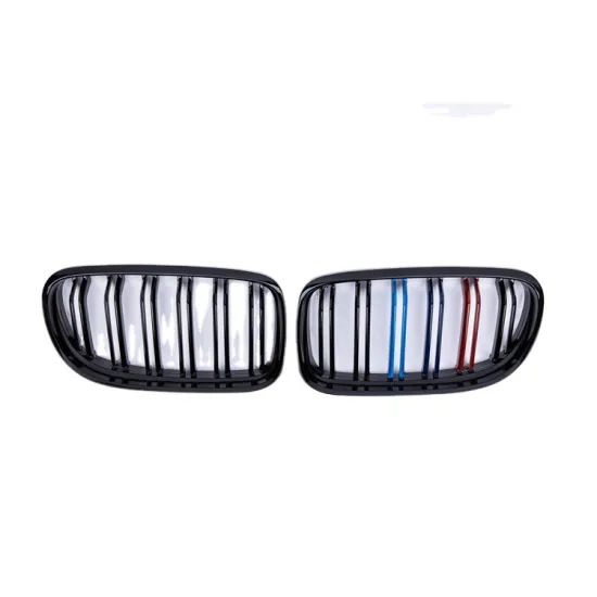 2009-2012 BMW E90 Double-Line Carbon Fiber Pattern Glossy Black Car Front Grill