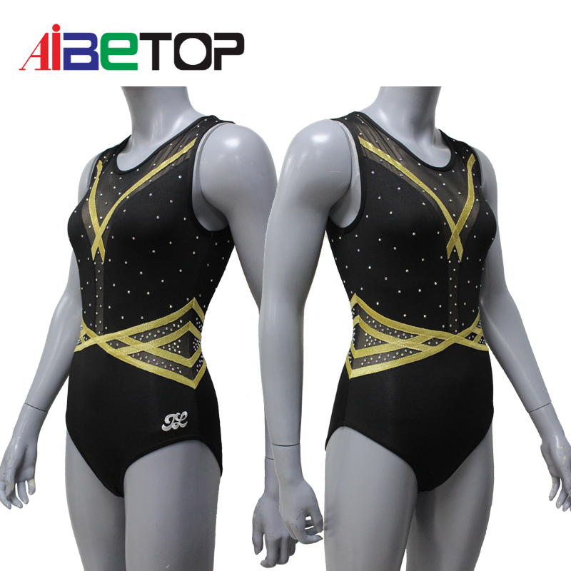 Woman rhinestones gymnastic leotards