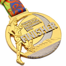 Médaille de semi-marathon virtuelle en alliage en alliage de zinc en gros