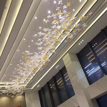 China Handmade Starfish Pendant Light - Glass Amber Transparent Grey Sea Theme Chandelier