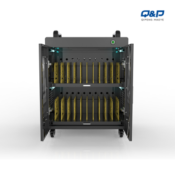 Laptop charging cart for 20 laptops in classroom