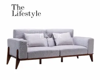 European Style Ash Wooden Frame Corner Designs Furniture Living Room Sofa