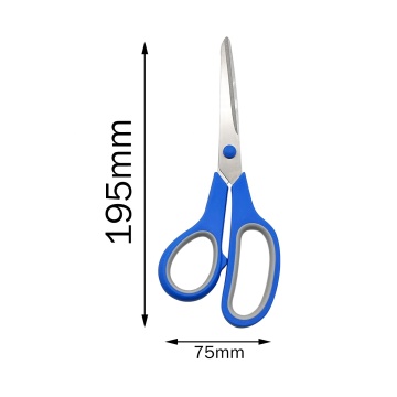 7.75" Blue Multi-Purpose Stainless Steel Scissors with Soft Grip for Safety and Comfort