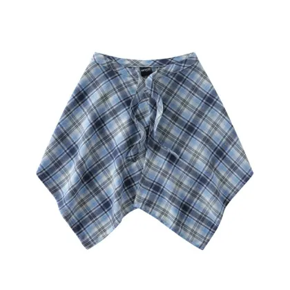 Blue Checkered Waist Accessories for Women