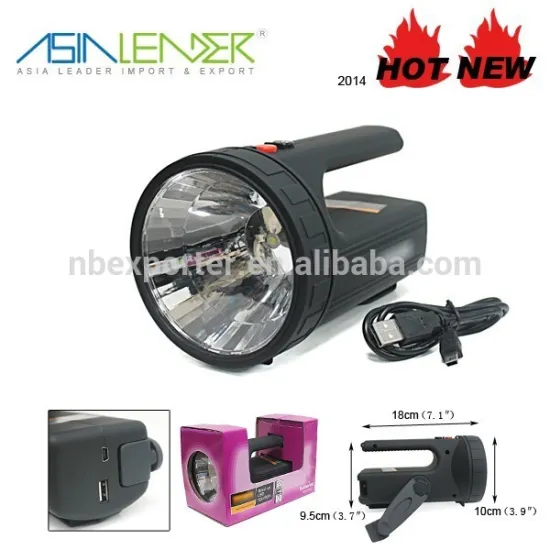 1W LED & USB CHARGE Wind UP Spotlight