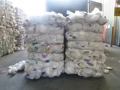 Baled HDPE Natural bottles