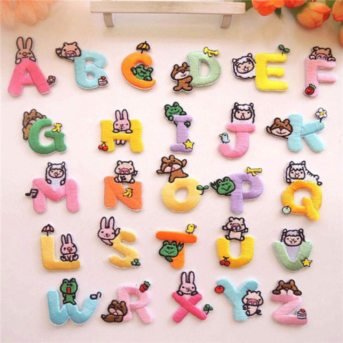 Cute English Letters embroidered patches cartoon applique