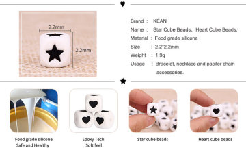 star and heart silicone beads for baltic amber necklace with best price