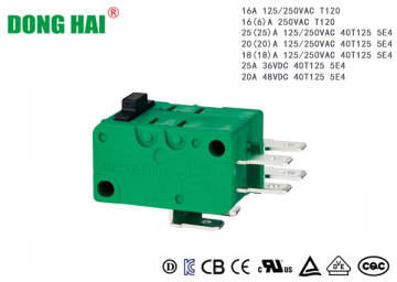 Long Life Multifunctional Micro Switch 16A