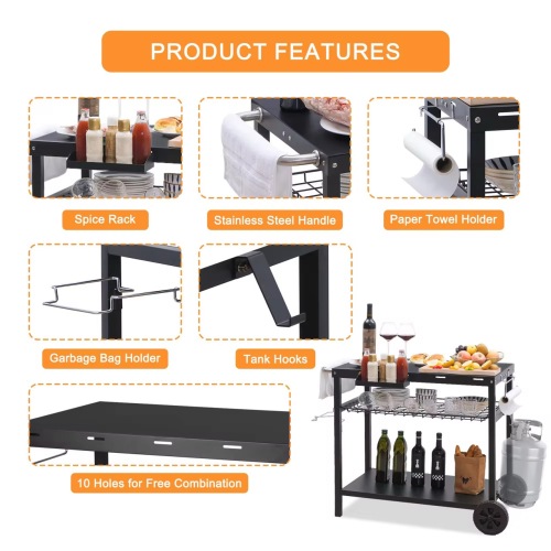 Troli Panggangan Berbilang Fungsi Utiliti Rak GFTOP 3