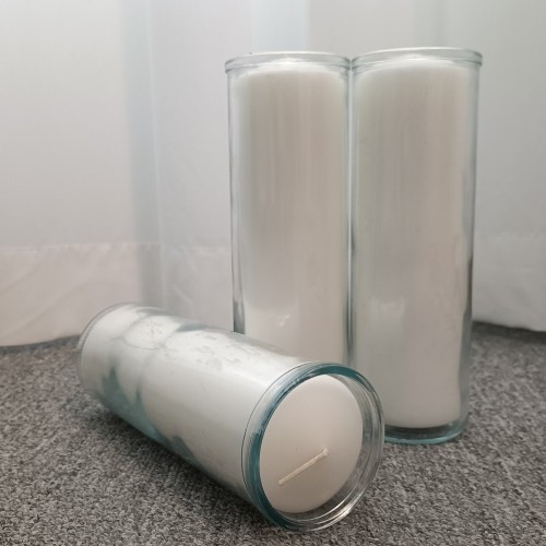 Wholesale White 7 Days Prayer Glass Candle Church