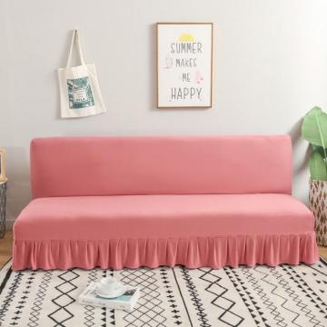 Sarung sofa tanpa sandaran tangan polos dan printing