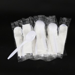 Low price Disposable Clear Plastic Dessert Spoon Cutlery Sets