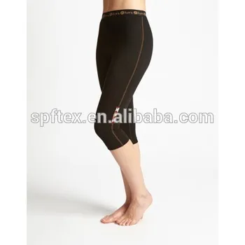 100% Yakwool Black Capri Leggings for Women