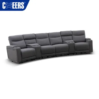 MANWAH CHEERS LED Lighted Fabric Home Theater Power Recliner Sofa with Storage Box and Cup Holder: The Ultimate Entertainment Seat